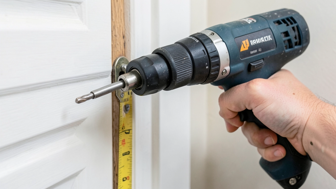 Narzędzia do budowy zamka w drzwiach pokojowych