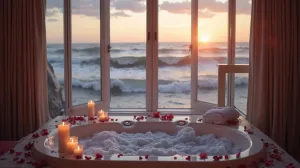 Romantyczny weekend dla dwojga z jacuzzi w pokoju nad morzem