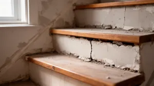 Wykończenie schodów przy ścianie