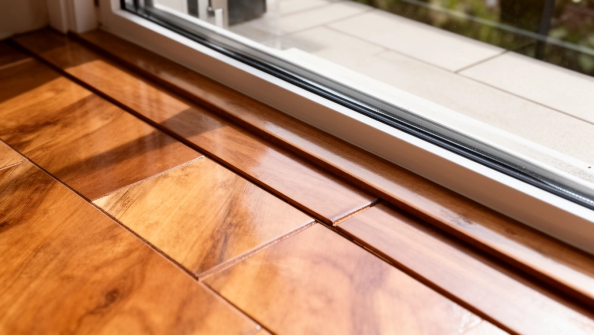 Wykończenie paneli przy oknie tarasowym